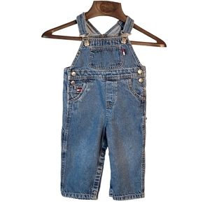 Tommy Hilfiger Vintage Medium Wash Denim Jean Overall Bibs Unisex